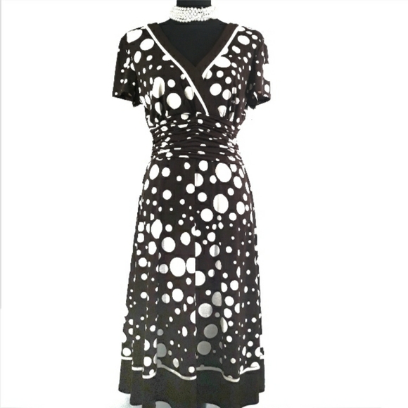 sandra darren polka dot dress